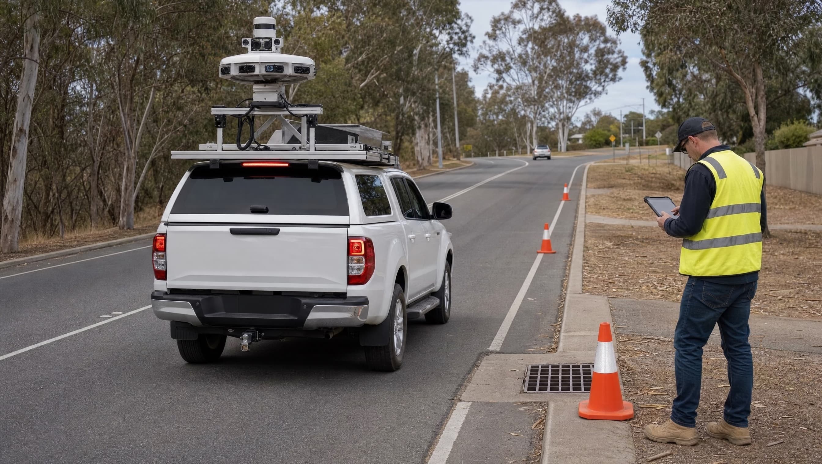 Vehicle-based observations along an infrastructure corridor.